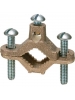 Arlington 720B - Solid Brass Bare Wire Ground Clamp with Steel Screws - Fits 1/2'' to 1'' Pipes - 25 Packs